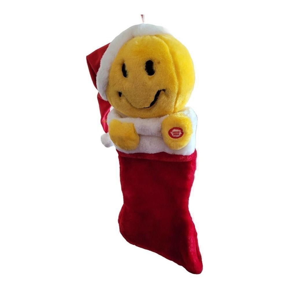 VTG happy face christmas stocking tickle tickle wiggle wiggle MTY International